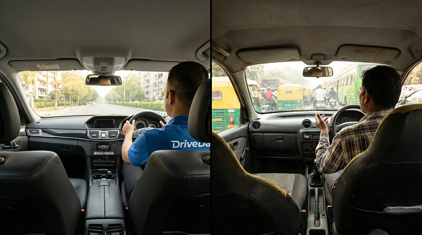 Personal driver vs cab service in Delhi NCR