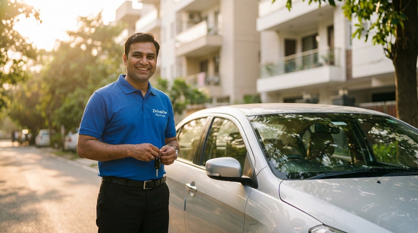 Verified private driver in Delhi NCR holding car keys
